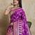 Violet woven design zardozi satin designer mysore silk saree