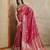 Red woven design zardozi satin mysore silk saree