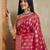 Red woven design zardozi satin mysore silk saree