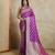 Purple woven design zardozi satin mysore silk saree