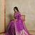 Purple woven design zardozi satin mysore silk saree