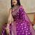 Purple woven design zardozi satin mysore silk saree