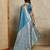 Teal woven design zardozi satin mysore silk saree