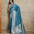 Teal woven design zardozi satin mysore silk saree