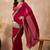 Maroon embellished embroidered saree with cut work border