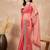 Pink mukaish organza saree with embellished border