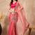 Pink mukaish organza saree with embellished border
