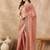 Peach beads and stones  chiffon designer saree