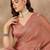 Peach beads and stones  chiffon designer saree