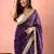 Purple embellished embroidered tissue saree