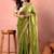Green embellished zari tissue saree