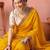 Yellow embellished zari tissue designer saree