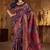 Navy blue ethnic motifs zari silk blend heavy work banarasi saree
