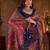 Navy blue ethnic motifs zari silk blend heavy work banarasi saree