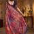Navy blue ethnic motifs zari silk blend heavy work banarasi saree