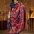 Navy blue ethnic motifs zari silk blend heavy work banarasi saree