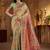Lime ethnic motifs embroidered silk blend heavy work banarasi saree
