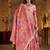 Pink ethnic motifs embroidered silk blend heavy work banarasi saree