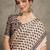 Cream ethnic motifs ajrak printed  crepe block print saree