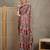 Red floral ajrak printed  crepe block print saree