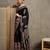Black women floral ajrak  crepe block print saree