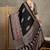Black women floral ajrak  crepe block print saree