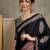 Black women floral ajrak  crepe block print saree