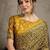 Mustard floral ajrak printed  crepe block print saree