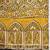 Mustard floral ajrak printed  crepe block print saree
