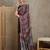 Black floral ajrak printed  crepe saree