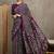 Magenta women modal ajrak block  crepe block print saree with blouse piece