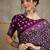 Magenta women modal ajrak block  crepe block print saree with blouse piece