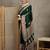 Green women floral ajrak  crepe block print saree