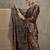 Green floral ajrak printed  crepe block print saree