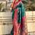 Green woven design zari silk blend paithani saree
