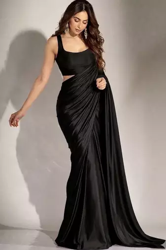 Black tissue saree