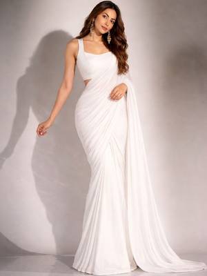 White tissue designer saree 4