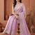 Lavender embroidered tissue saree