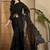 Black embroidered organza saree with blouse piece