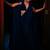 Navy blue poly georgette designer saree