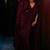 Maroon satin fusion saree