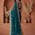 Teal embellished embroidered tissue heavy work fashion saree