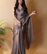 Grey saree with blouse piece