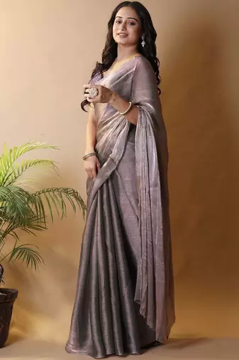 Grey saree with blouse piece