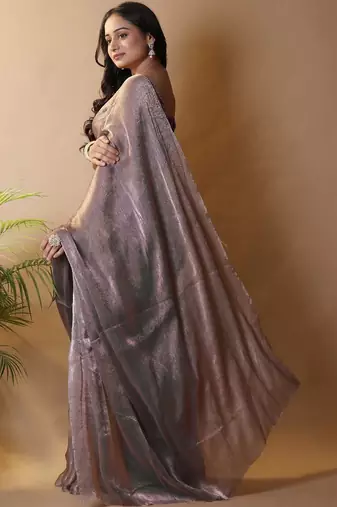 Grey saree with blouse piece