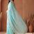 Turquoise embroidered tissue saree