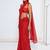 Red poly georgette saree