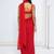 Red poly georgette saree