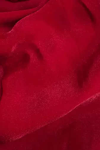 Red poly georgette saree