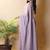 Lavender georgette silk saree with blouse piece